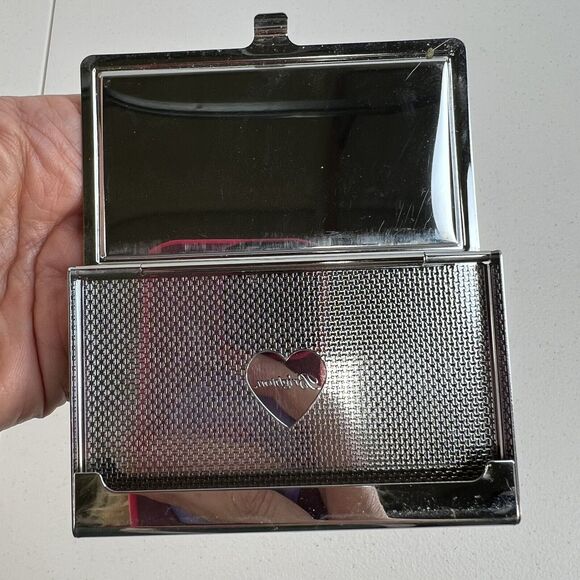 Brighton Joyful Heart Business Card Case Holder Laugh Dream Silver Plated - Picture 7 of 11